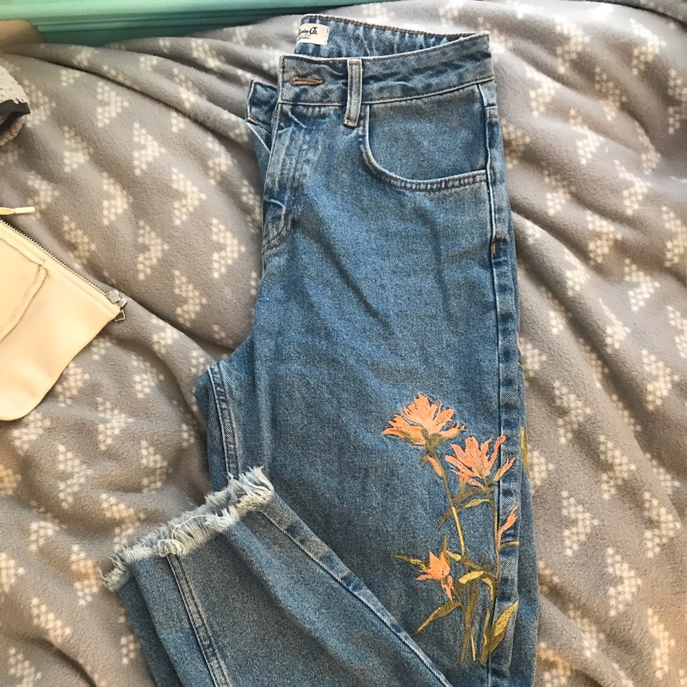 Primark embroidered mom jeans